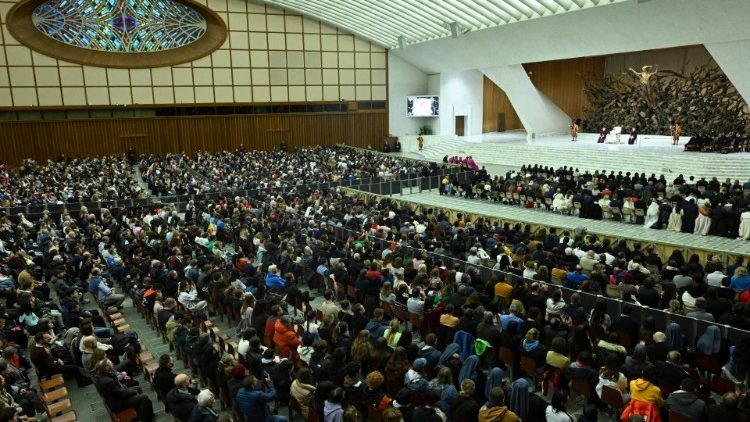 Ferenc pápa: Jézus az evangelizáció felülmúlhatatlan modellje 3 Telt ház a VI. Pál teremben