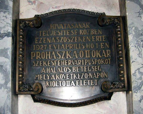 Prohászka Ottokár emléktábla