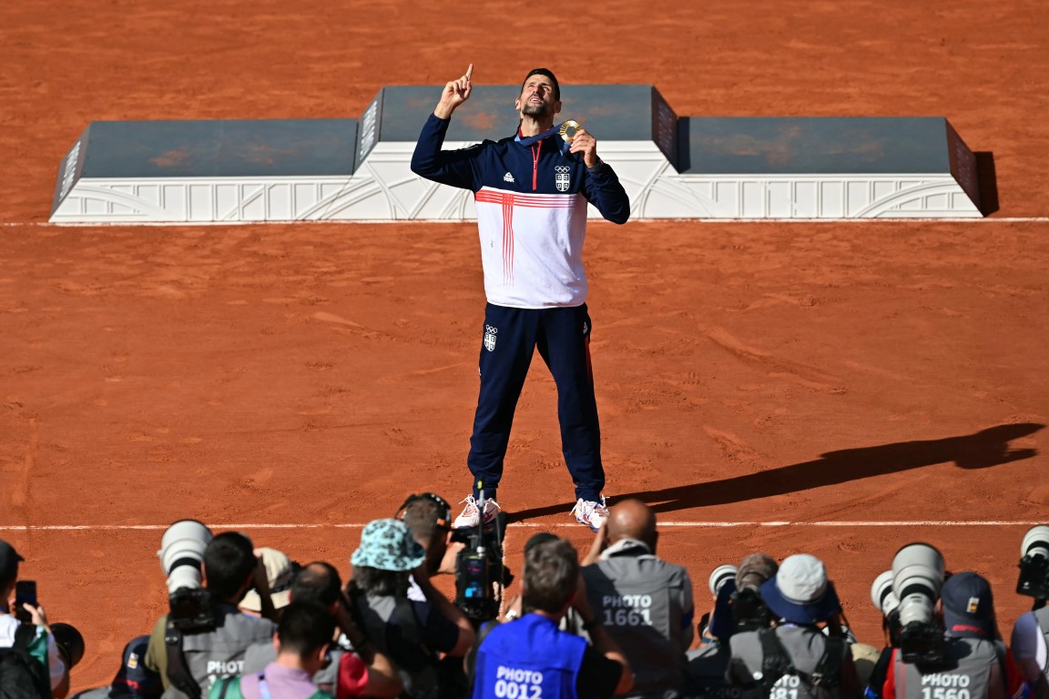 Novak Djokovic keresztet vetett az olimpián, Istennek adott hálát az aranyéremért 1 gettyimages 2164815308 Medium