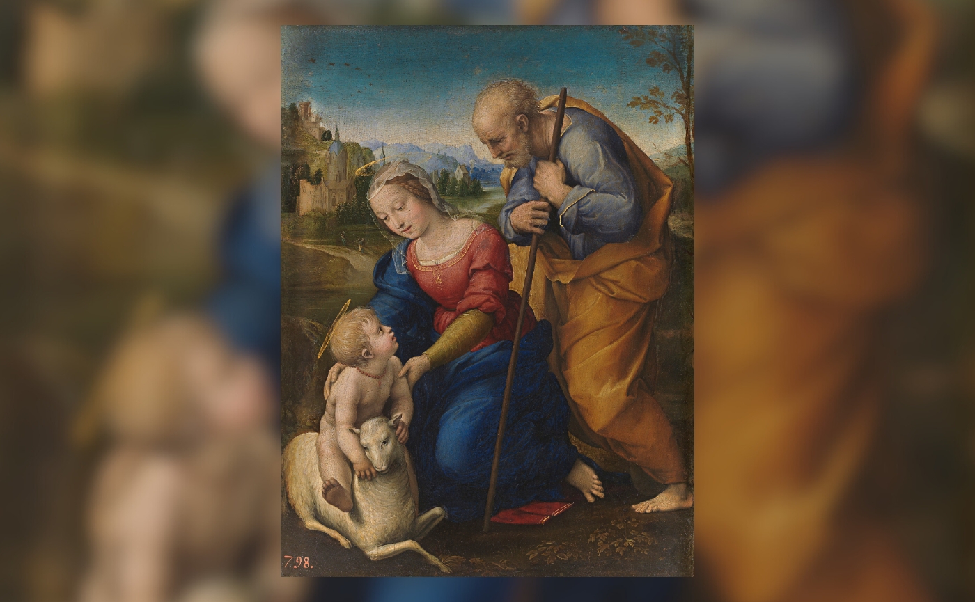 raphael the holy family with a lamb