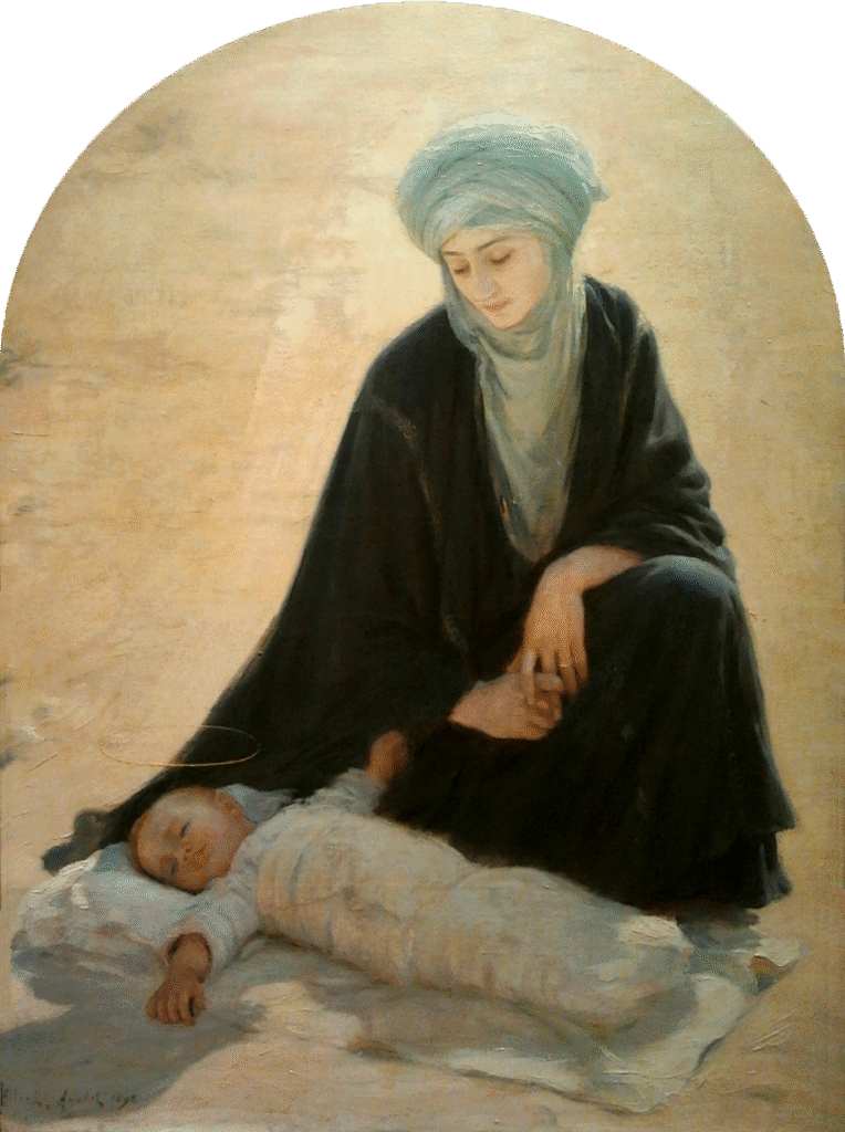 Albert Louis Aublet Arab Madonna es a gyermek