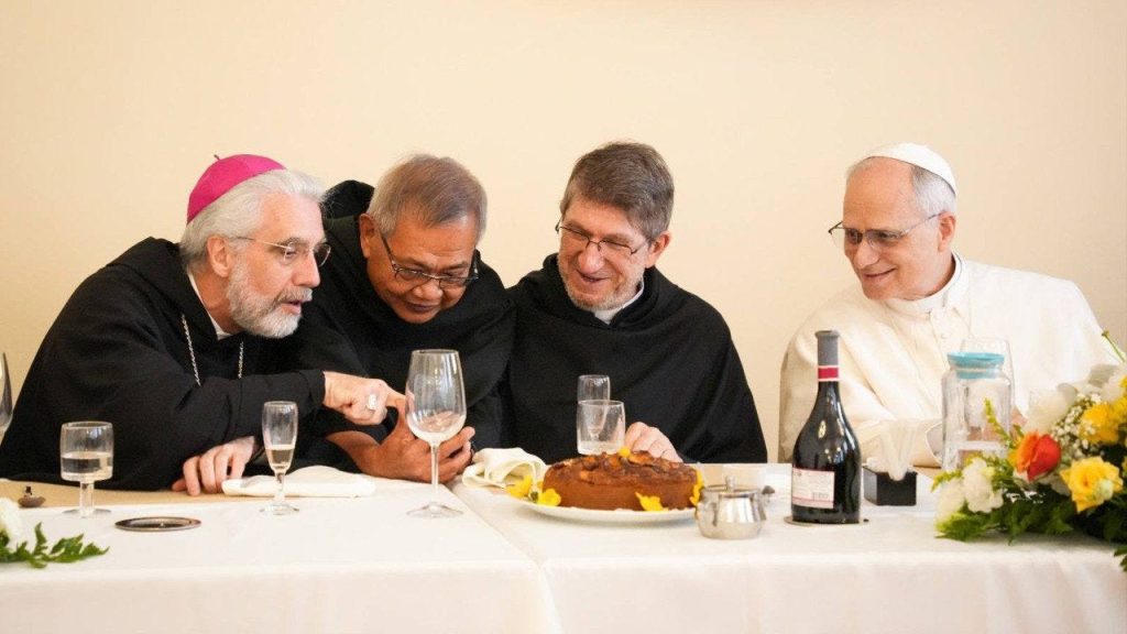 Pope Leo attends the birthday of Fr. Alejandro Moral