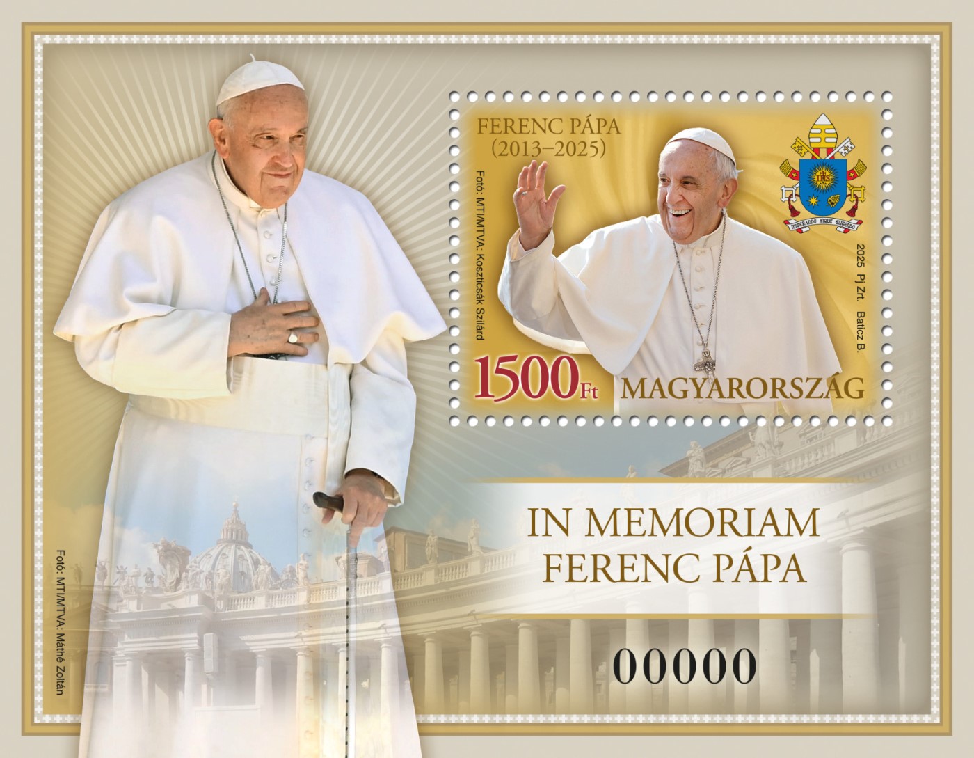Ferenc papa belyeg 2 Egyedi