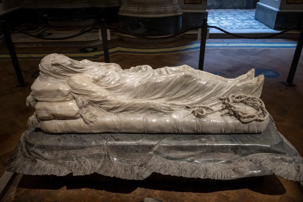 A fatyollal takart Krisztus szobor Sansevero kapolna Napoly