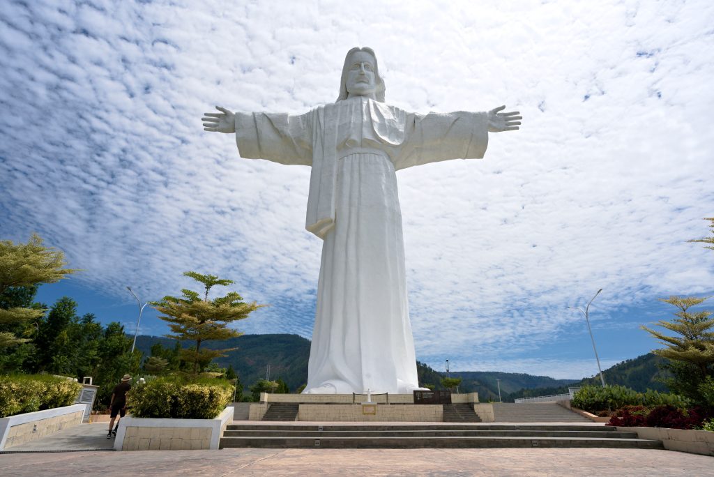 Christ the Saviour statue in Sibeabea Samosir Regency North Sumatra Indonesia