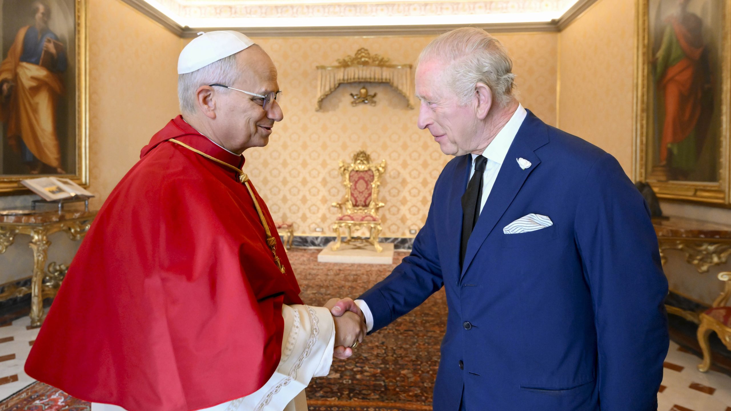 Pope Leo XIV and King Charles III scaled