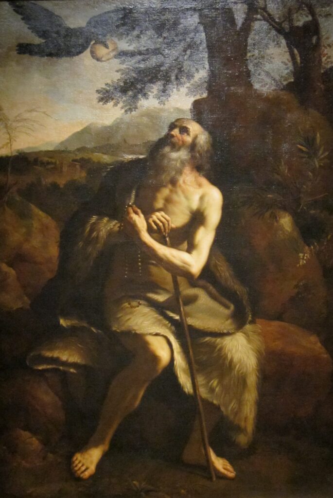St. Paul the Hermit Fed by the Raven after Il Guercino Dayton Art Institute