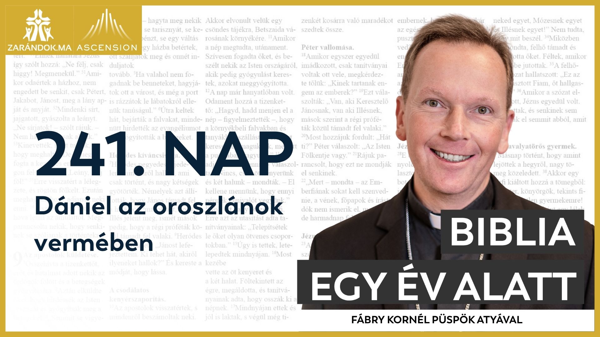 241. nap: Dániel az oroszlánok vermében 1 BIY HU cover 241. nap