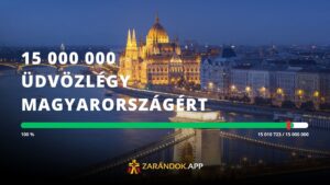 Megvan a 15 millió Üdvözlégy Magyarországért! Köszönjük! 4 Megvan a 15 millió Üdvözlégy Magyarországért! Köszönjük!